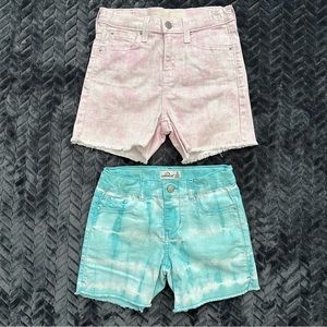 Set of 2 girls size 8 Shorts- Pink Levi’s High Rise & Green Jordache